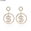 Exaggerated Personality Dollar Rhinestone Earrings Female Fashion Fashion Alloy Jewelry